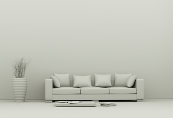 Modell - Sofa mit Vase