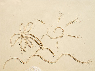 drawing on the sand