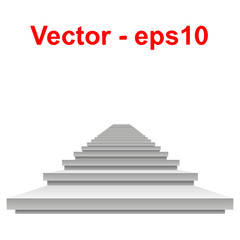 Vector conceptual 3D white stair