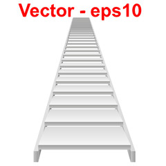 Vector conceptual 3D white stair
