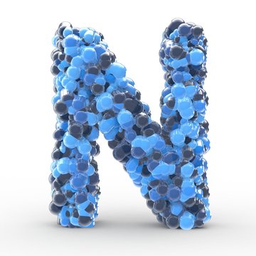 Texteffekt Molek&uuml;le blau Buchstabe N