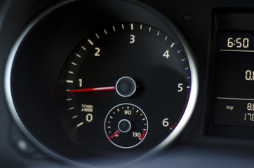 Car instrument panel with light reflection