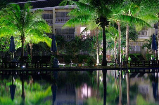 pool in night