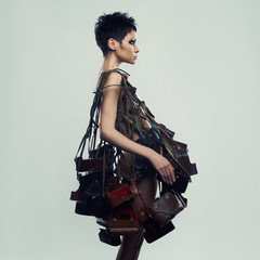 Fototapeta premium Beautiful woman in unusual dress