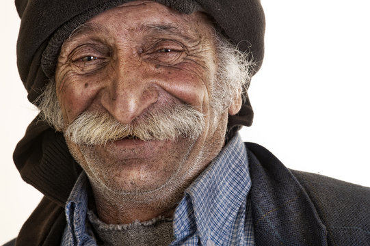 arabian lebanese man with big mustache smiling