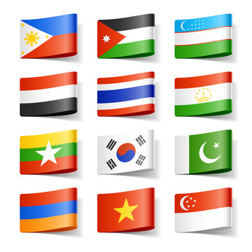 World flags. Asia.