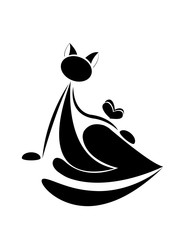 Black cat silhouette for your design