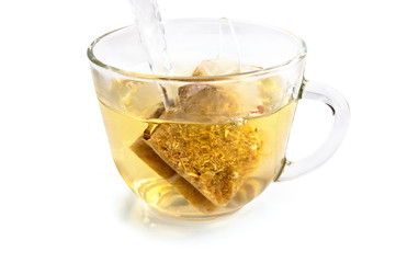 Green herbal tea bags