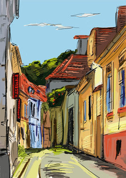 Street in paris - illustration