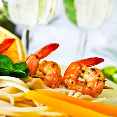 Scampi und Spaghetti