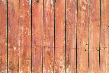 painted red wooden fence