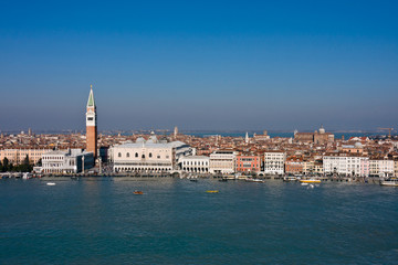 Aerial view of Saint Mark's square in Venice