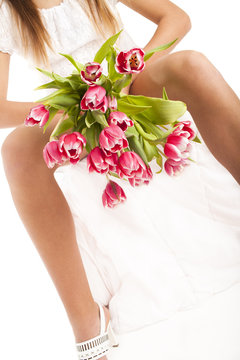 woman with bouquet
