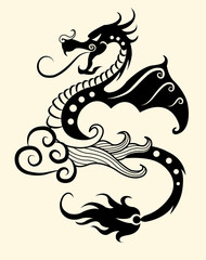 Naklejka premium Decorative dragon ornament