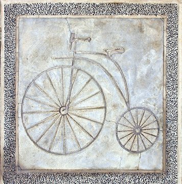 Bicycle Path Marking with High Wheel Bike Image