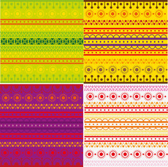 Set of ethnic pattern texture