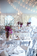 wedding tables set for fine dining