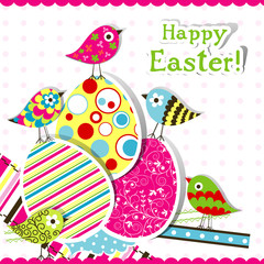 Template Easter greeting card, vector