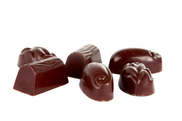 chocolate candies isolated