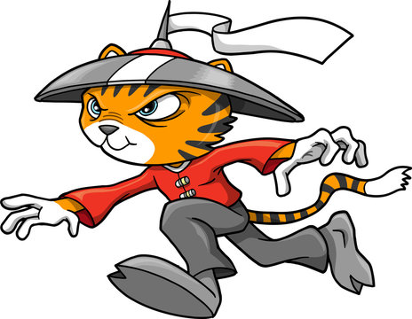 Tiger Ninja Warrior Vector Illustration