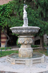 Obraz premium Marble fountain. Grazzano Visconti. Emilia-Romagna. Italy.