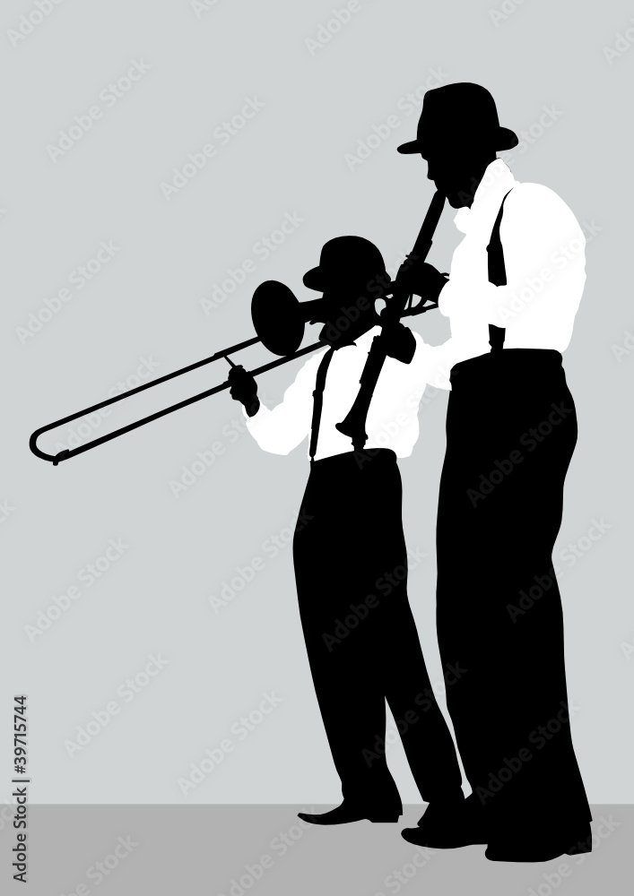 Wall mural trombone and clarinet