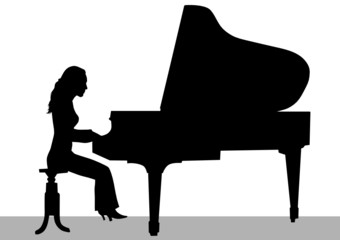 Woman and piano