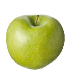 isolated fruit on white,a green apple