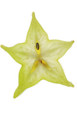 isolated fruit on white,a green carambola