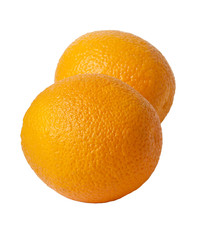 Ripe oranges isolated on white background