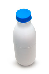 milk plastic bottle isolated on white