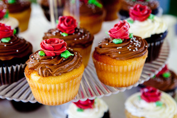 mini cupcakes during a wedding