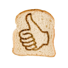 Toast pain grillé dessin like, fond blanc
