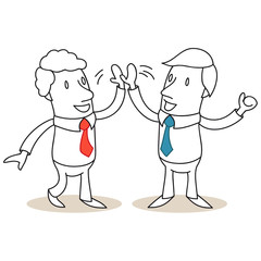 Geschäftsmann, high five