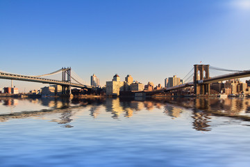 Obraz na płótnie Canvas Manhattan Bridge und Brooklyn Bridte, Nowy Jork