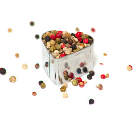 pepper in a heart shaped cookie cutter