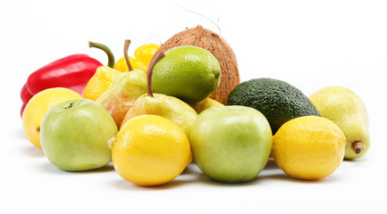 fruits isolated on a white background.