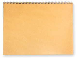 Blank brown paper scrap book isolated on white