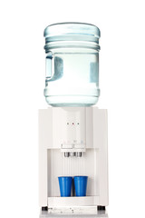 Electric water cooler isolated on white