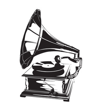 recommend clip art: Vintage Gramophone Stencil