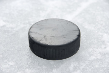 hockey puck on ice