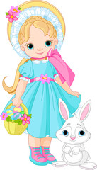 Girl with Easter rabbit