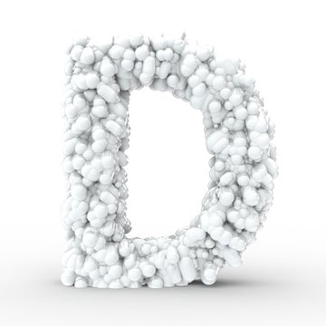 Texteffekt Molek&uuml;le weiss Buchstabe D
