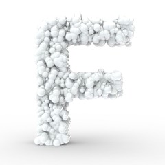 Texteffekt Moleküle weiss Buchstabe F