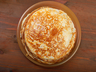 stack of pancakes - russian traditional food