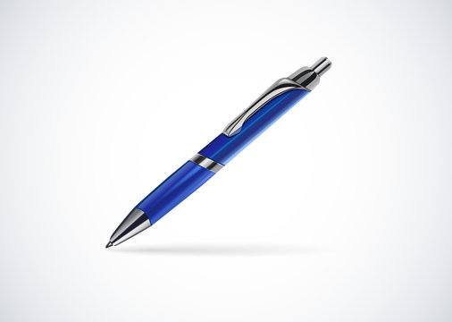 Vector business pen. Blue isolated. Height quality