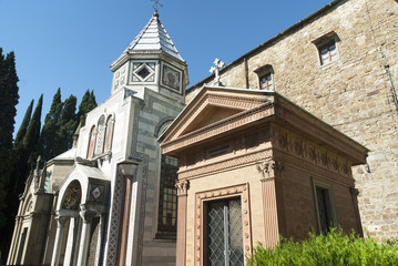 Tombs in spectacular Cemetery in Florence Italy