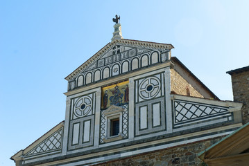 Facade of the San Minitao Church Florence Italy