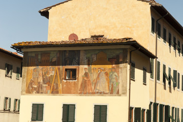 Decorated building in Florence Italy