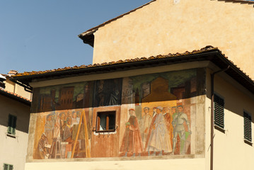 Decorated building in Florence Italy